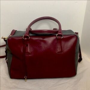 Gianni Notaro Maroon / Grey Saffiano Leather